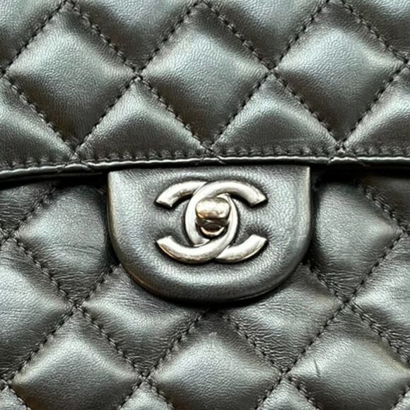 Chanel Lambskin Quilted Front Flap Tote Handbag Black All Inclusive - Picture 11 of 15